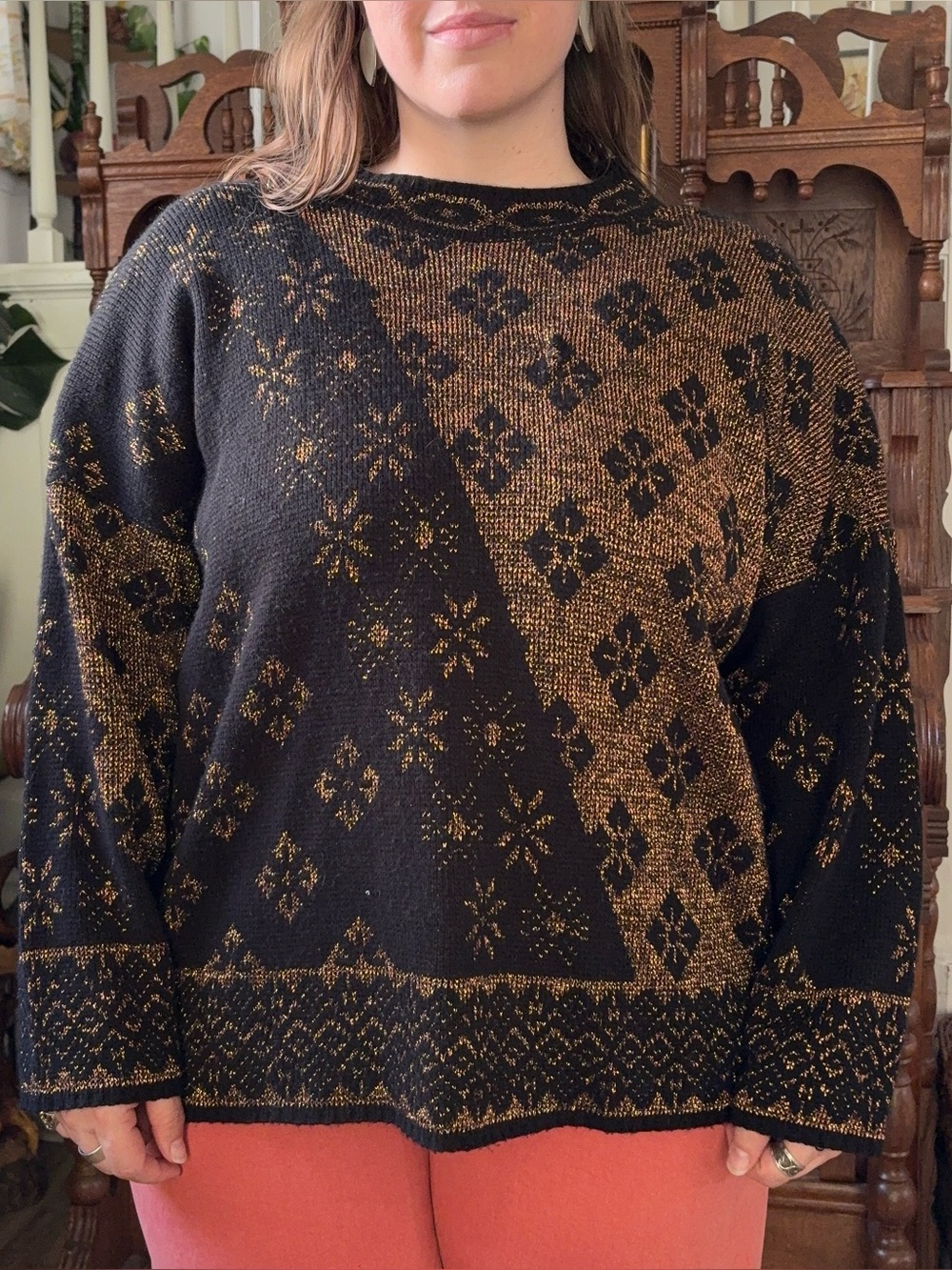 80a retro vintage plus size sweater